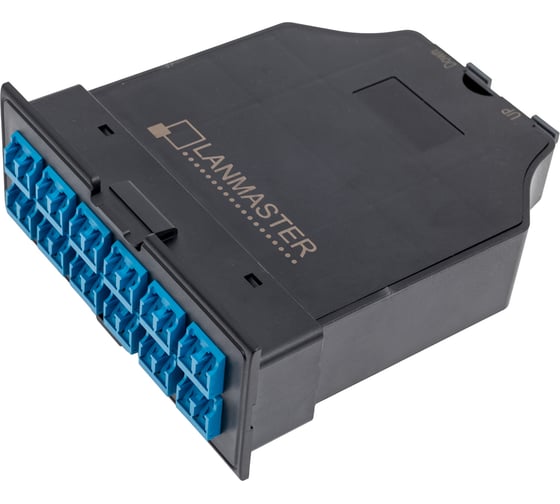 MPO кассета OS2 для модульной панели LAN-FRM-PP-STP/1U LANMASTER 24xLC, тип B, низкие потери, черная LAN-FRM-IN-2MB-24LC/OS2