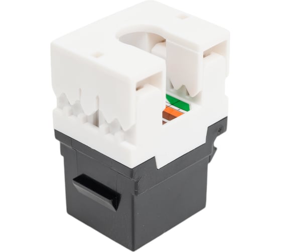 Модуль keystone DKC rj45 cat6 неэкранированный(utp), 180 градусов, черный(форм-фактор a10) RNK6U180BK 1