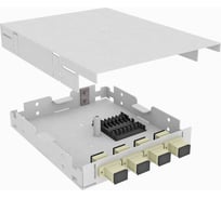 Настенный оптический кросс TopLan 4 SC/PC адаптера, многомодовый MM 50/125 (OM3), укомплектованный, КРНМ-Top-04SC/P-OM3-GY