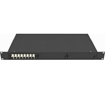 Оптический стоечный кросс TopLan 19", 8 SC/UPC адаптеров, многомодовый (50/125), 1U, черный, укомплектованный КРС-Top-1U-08SC/U-OM3-BK