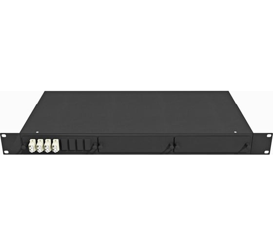 Оптический стоечный кросс TopLan 19", 8 LC/UPC адаптеров, многомодовый, 1U, черный, укомплектованный КРС-Top-1U-08LC/U-OM3-BK 1
