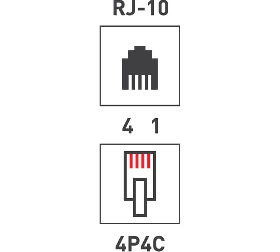 Телефонный разъем PROCONNECT UTP RJ-9 (4P4C), CAT 3 05-1001-3