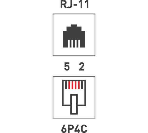 Телефонный джек PROCONNECT UTP, RJ-14 (6P4C), CAT 3 05-1012-3