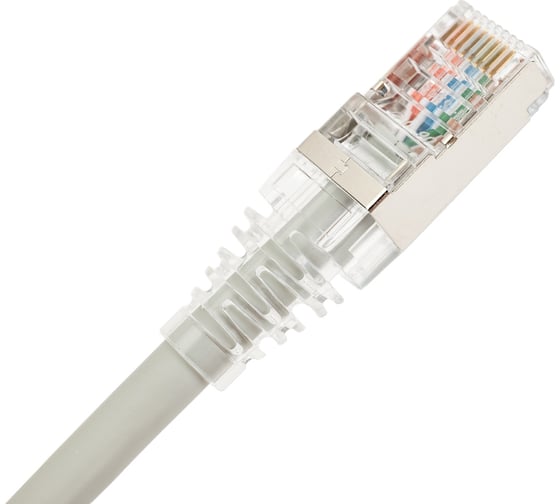 Патч-корд WRline WR-PC-RJ45-FTP-5E-0.5-GY F/UTP, категория 5е, 2xRJ45, экранированный, серый, LSZH, 0.5м 520163