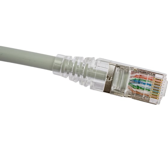 Патч-корд WRline WR-PC-RJ45-FTP-5E-0.3-GY F/UTP, категория 5е, 2xRJ45, экранированный, серый, LSZH, 0.3м 520162