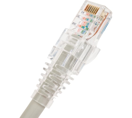 Патч-корд WRline WR-PC-RJ45-UTP-5E-5-GY U/UTP, категория 5е, 2xRJ45, неэкранированный, серый, LSZH, 5м 520159