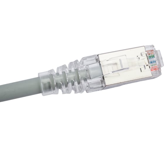 Патч-корд WRline WR-PC-RJ45-FTP-5E-1-GY F/UTP, категория 5е, 2xRJ45, экранированный, серый, LSZH, 1м 520164