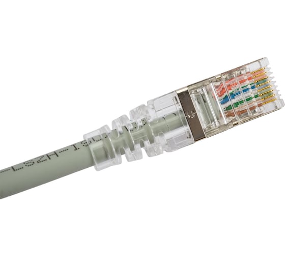 Патч-корд WRline WR-PC-RJ45-FTP-5E-1-GY F/UTP, категория 5е, 2xRJ45, экранированный, серый, LSZH, 1м 520164
