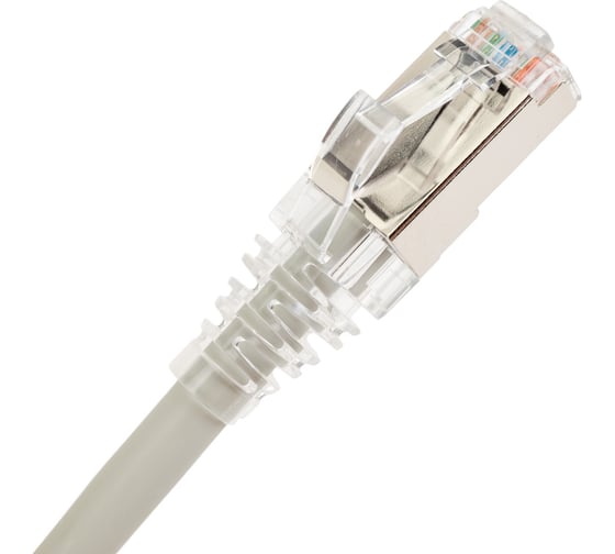 Патч-корд WRline WR-PC-RJ45-FTP-5E-2-GY F/UTP, категория 5е, 2xRJ45, экранированный, серый, LSZH, 2м 520166