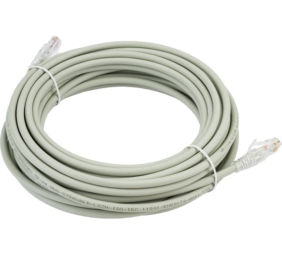 Патч-корд WRline WR-PC-RJ45-UTP-5E-10-GY U/UTP, категория 5е, 2xRJ45, неэкранированный, серый, LSZH, 10м 520161