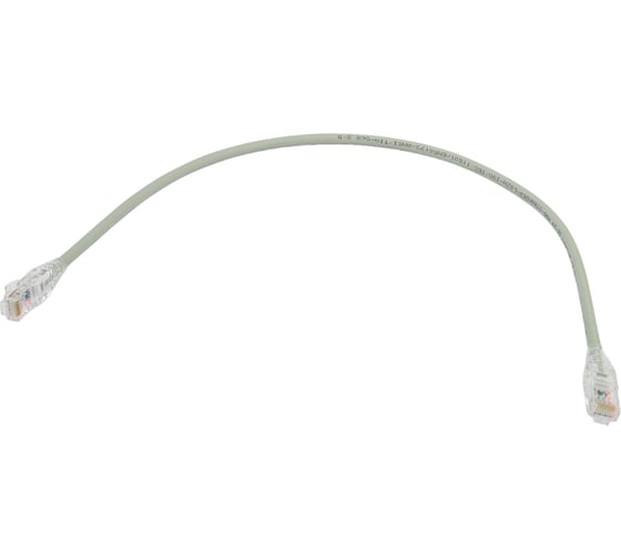 Патч-корд WRline WR-PC-RJ45-UTP-5E-0.5-GY U/UTP, категория 5е, 2xRJ45, неэкранированный, серый, LSZH, 0.5м 520154