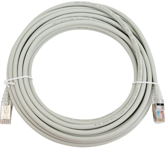Патч-корд WRline WR-PC-RJ45-FTP-5E-7-GY F/UTP, категория 5е, 2xRJ45, экранированный, серый, LSZH, 7м 520169