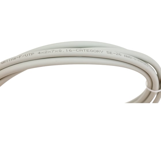 Патч-корд WRline WR-PC-RJ45-FTP-5E-3-GY F/UTP, категория 5е, 2xRJ45, экранированный, серый, LSZH, 3м 520167