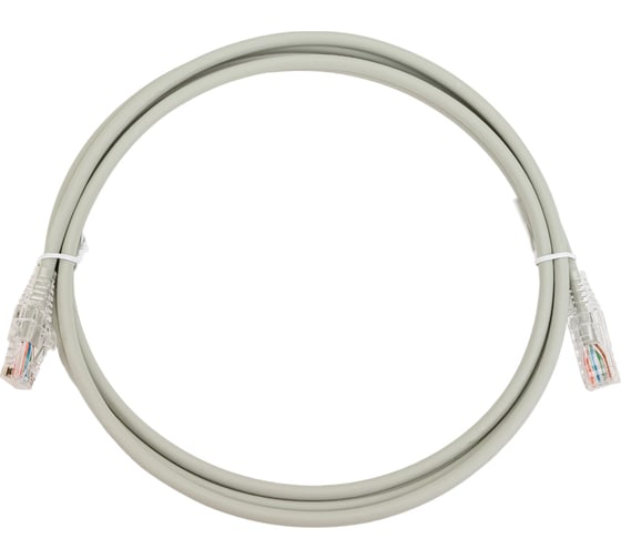 Патч-корд WRline WR-PC-RJ45-UTP-5E-2-GY U/UTP, категория 5е, 2xRJ45, неэкранированный, серый, LSZH, 2м 520157