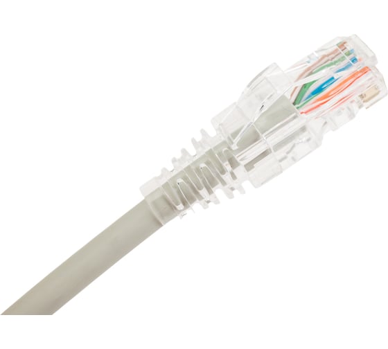Патч-корд WRline WR-PC-RJ45-UTP-5E-2-GY U/UTP, категория 5е, 2xRJ45, неэкранированный, серый, LSZH, 2м 520157