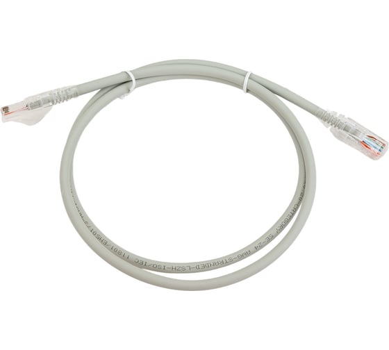 Патч-корд WRline WR-PC-RJ45-UTP-5E-1-GY U/UTP, категория 5е, 2xRJ45, неэкранированный, серый, LSZH, 1м 520155