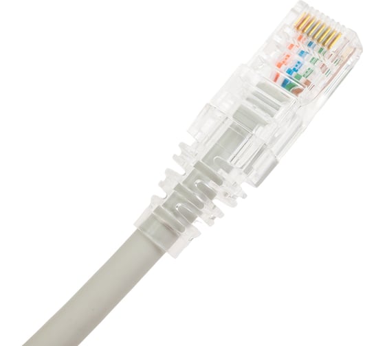 Патч-корд WRline WR-PC-RJ45-UTP-5E-1-GY U/UTP, категория 5е, 2xRJ45, неэкранированный, серый, LSZH, 1м 520155