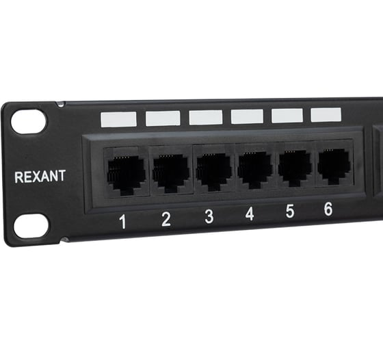 Патч-панель REXANT 19", 1U, 24 порта, UTP, RJ-45, CAT 5e 04-0021