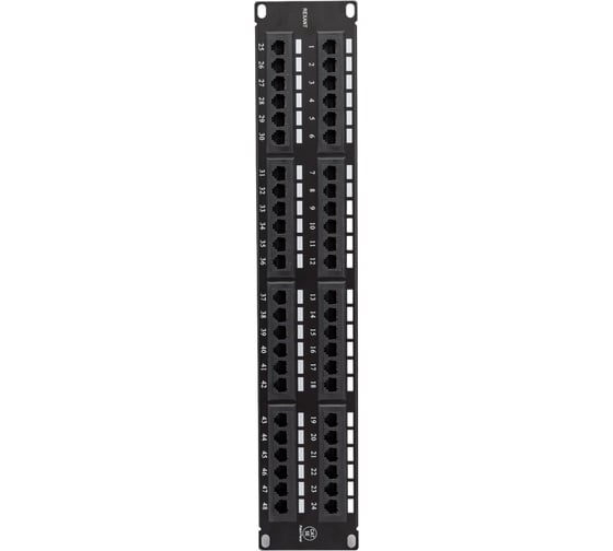 Коммутационная панель 19", 2U, 48 портов, UTP, RJ-45, CAT 5e REXANT 04-0022