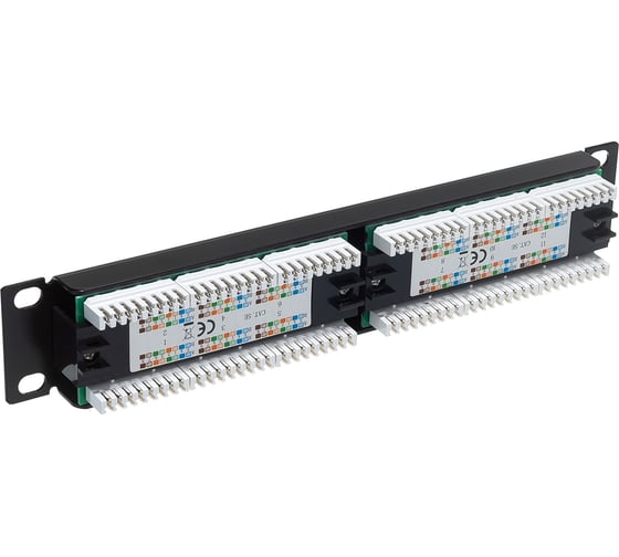 Патч-Панель 10" 12 гнёзд RJ-45 Cаt.5e Dual IDC монтаж в стойку REXANT 04-0025
