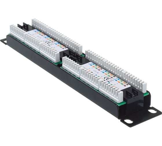 Патч-Панель 10" 12 гнёзд RJ-45 Cаt.5e Dual IDC монтаж в стойку REXANT 04-0025