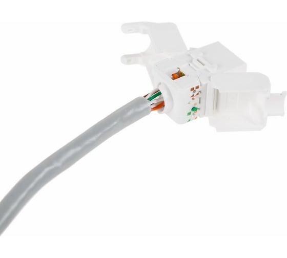 Модуль REXANT Keystone Jack RJ-45(8P8C) UTP, CAT 6, тип 180 градусов, самозажимной, белый 05-1052