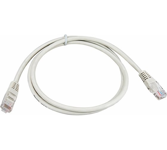 Патч-корд REXANT RJ45-RJ45, U/UTP, CAT 5e, PVC, серый, 0,5 м 18-1001