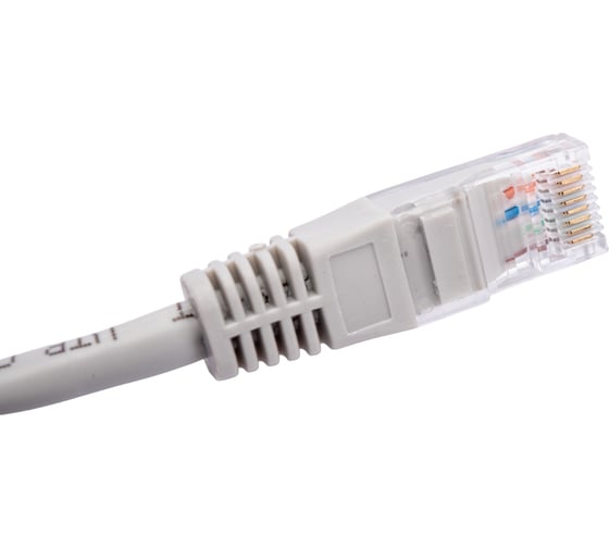 Многожильный пaтч-корд REXANT U/UTP, CAT 5e, RJ45-RJ45, PVC, 1 м, серый 18-1002