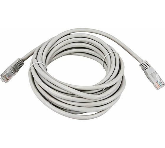 Патч-корд REXANT U/UTP RJ45-RJ45, CAT 5e, PVC, серый, 3 м 18-1006