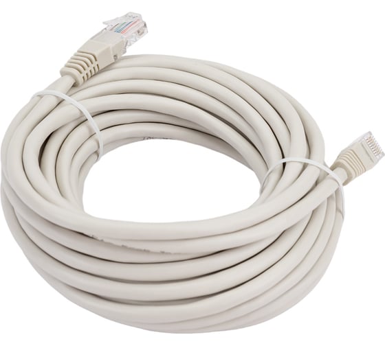 Патч-корд REXANT U/UTP RJ45-RJ45, CAT 5e, PVC, серый, 7 м 18-1008