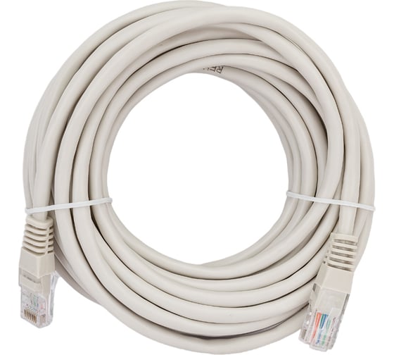 Патч-корд REXANT U/UTP RJ45-RJ45, CAT 5e, PVC, серый, 7 м 18-1008
