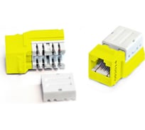 Вставка Keystone Jack RJ-45(8P8C) Hyperline KJE-8P8C-C5e-90-YL категория 5e, 110 IDC, заделка с помощью E-TOOL, желтая 43886