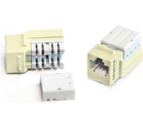 Вставка Keystone Jack RJ-45(8P8C) Hyperline KJE-8P8C-C6-90-IV категория 6, 110 IDC, заделка с помощью E-TOOL, слоновая кость 433961