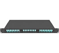Оптический укомплектованный стоечный кросс TopLan 19", 24 SC/UPC адаптеров, многомодовый (OM3 50/125), 1U, черный, КРС-Top-1U-24SC/U-OM3-BK