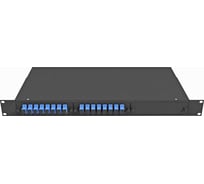 Оптический укомплектованный стоечный кросс TopLan 19", 12 SC/UPC адаптеров, одномодовый, 1U, черный, КРС-Top-1U-12SC/U-OS2-BK