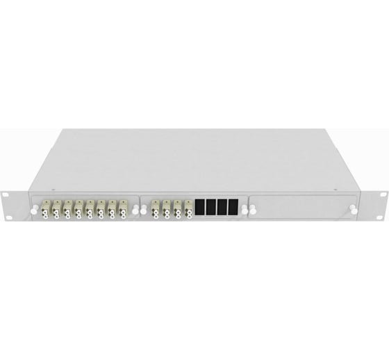 Оптический укомплектованный стоечный кросс TopLan 19", 24 LC/PC адаптера, многомодовый MM 50/125 (OM2), 1U, серый, КРС-Top-1U-24LC/PC-OM2-GY
