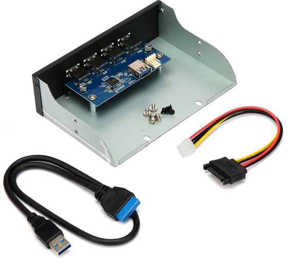 Планка usb 3.0 Gembird на переднюю панель 5.25", 4xusb-a 3.0, FP5.25-USB3-4A