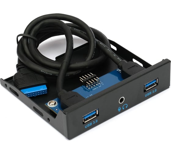 Планка usb 3.0 Gembird на переднюю панель 3.5", 2xusb-a 3.0 + 1xhd audio, FP3.5-USB3-2A-HDA