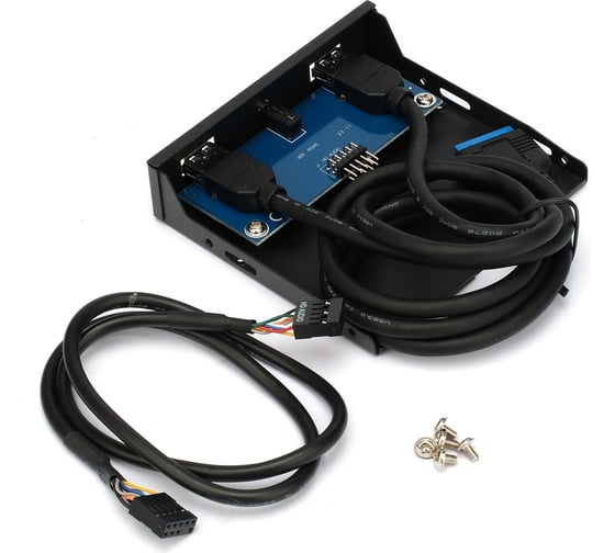 Планка usb 3.0 Gembird на переднюю панель 3.5", 2xusb-a 3.0 + 1xhd audio, FP3.5-USB3-2A-HDA
