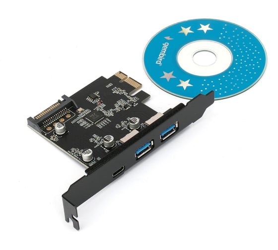 Контроллер Gembird usb 3.1 в разъем pci-e, 2xusb-a + 1xtype-c, SPCR-03