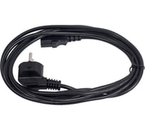 Сетевой кабель Wize CAC6-EU-C13-3M 3 м, Евровилка 3 pin - C13, 6 А, черный, пакет 121653