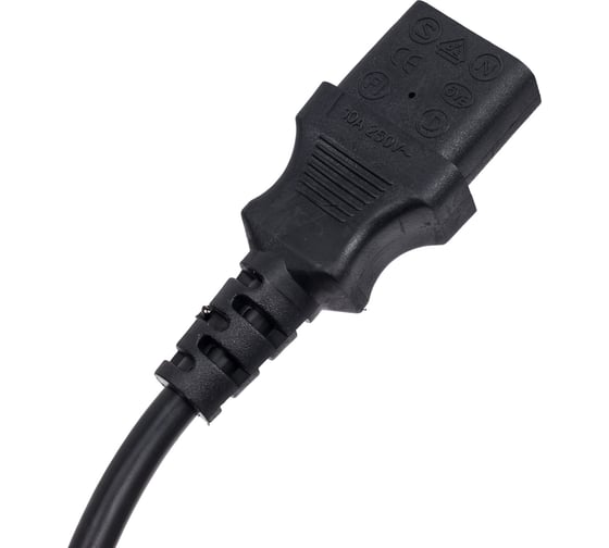 Сетевой кабель Wize CAC6-EU-C13-3M 3 м, Евровилка 3 pin - C13, 6 А, черный, пакет 121653
