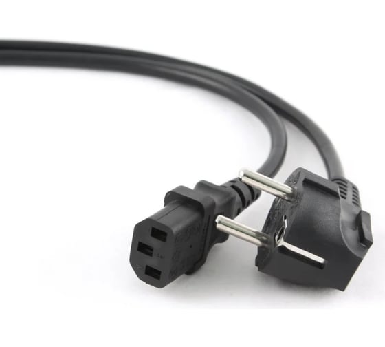Сетевой кабель Wize CAC10-EU-C13-1.8M 1.8 м, Евровилка 3 pin - C13, 10 А, черный, пакет 121655 1