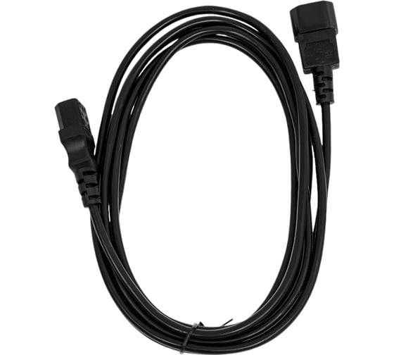 Сетевой кабель Wize CAC6-C13-C14-3M 3 м, C13-С14, 6 А, черный, пакет 121659