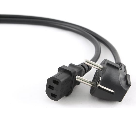 Сетевой кабель Wize CAC6-EU-C13-1.8M 1.8 м, Евровилка 3 pin - C13, 6 А, черный, пакет 121652