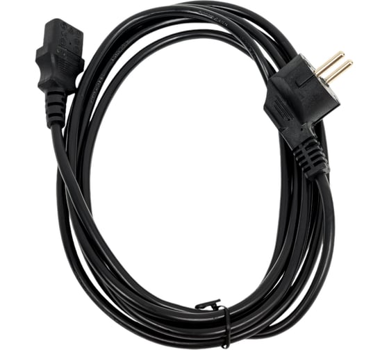 Сетевой кабель Wize CAC10-EU-C13-3M 3 м, Евровилка 3 pin - C13, 10 А, черный, пакет 121656