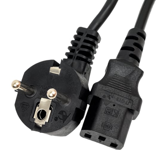 Сетевой кабель Wize CAC10-EU-C13-3M 3 м, Евровилка 3 pin - C13, 10 А, черный, пакет 121656