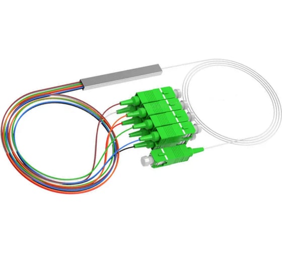 Оптический сплиттер SUPRLAN PLC 1x8, 0.9мм, гильза, SC/APC 09-0416 1