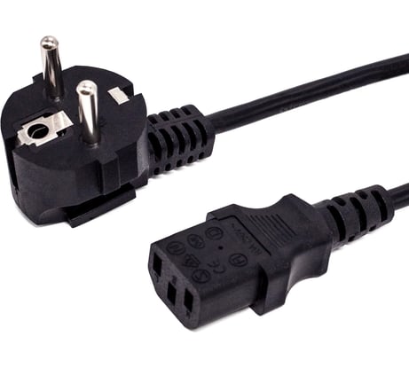 Кабель питания Filum cee 7/7-с13, 3x0.5мм², 220в, 6a, чёрный, 1.8м FL-PC6-EU-C13-1.8M