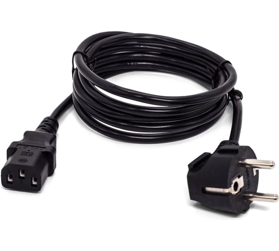 Кабель питания Filum cee 7/7-с13, 3x0.5мм², 220в, 6a, чёрный, 3м FL-PC6-EU-C13-3M